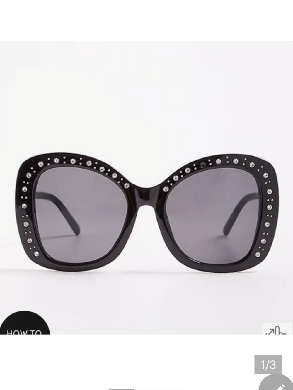 🆕🕶️BLACK WITH RHINESTONE OVERSIZE SUNGLASSES🕶️